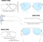 ÉÌƷͼƬ 59 | B0CB543WBD | FEISEDY Vintage Retro 70s Plastic Aviator Sunglasses Women Men Classic Large Squared Frame B2751