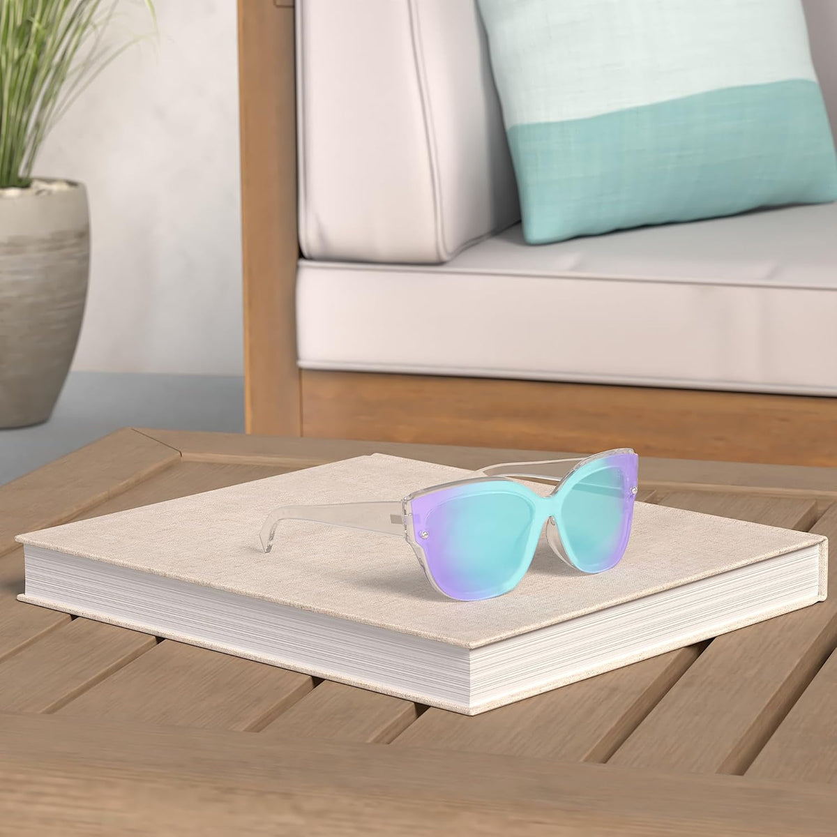 ÉÌƷͼƬ 25 | B09LTWN7GK | FEISEDY Cat Eye Sunglasses Polarized for Women Men£¬Rimless Mirrored Sunglasses, Oversized, Trendy Retro Sun Glasses B2796