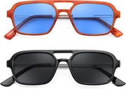 ÉÌƷͼƬ 66 | B0925V3NP4 | FEISEDY Vintage Square 70s Flat Aviator Sunglasses Women Men Metal Design Shades B2752