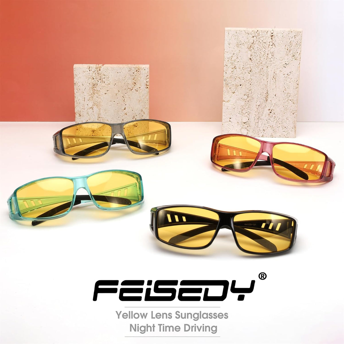 ÉÌƷͼƬ 42 | B089YRDYMP | FEISEDY Polarized Fit Over Glasses Sunglasses Men Women Wrap Around B2593