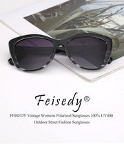 ÉÌƷͼƬ 97 | B07M9V125F | FEISEDY Polarized Vintage Sunglasses American Womens Square Jackie O Cat Eye Sunglasses B2451