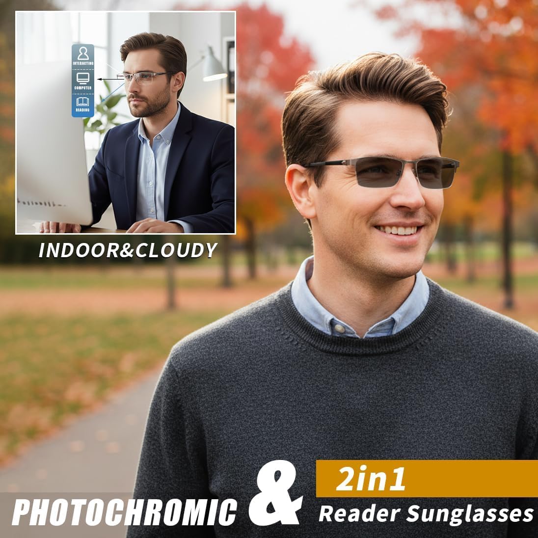 ÉÌƷͼƬ 15 | B0GKND8PKN | FEISEDY Photochromic Multifocal Progressive Reading Glasses B1388