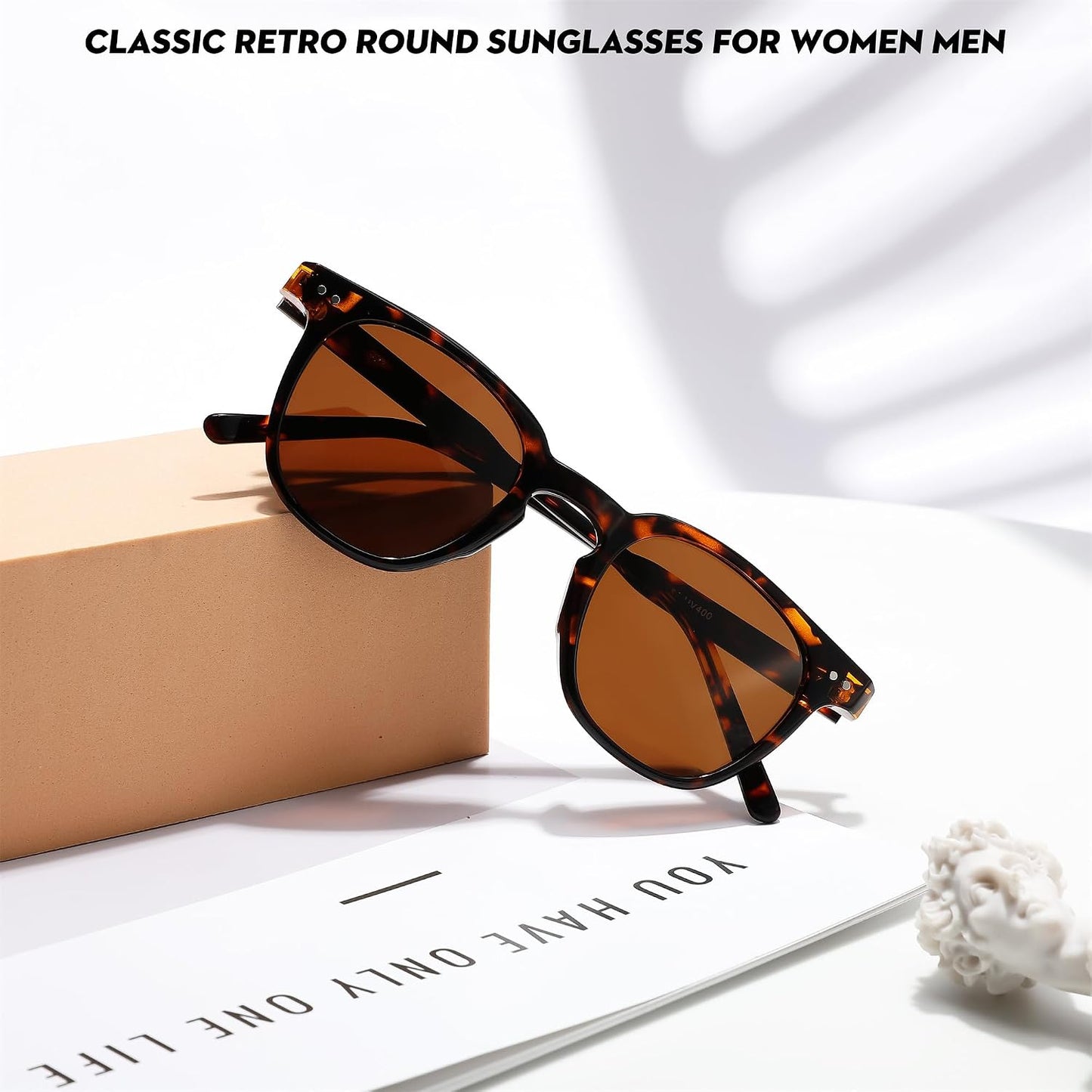 商品图片 24 | B0CCPBD9GS | FEISEDY Classic Polarized Sunglasses Retro Round Sunglasses for Women Men Trendy Shades B0002