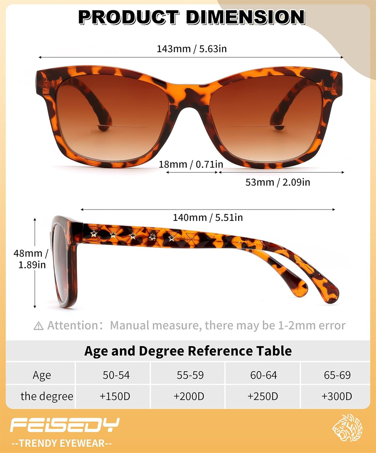 ÉÌƷͼƬ 14 | B0GT8FYMN9 | FEISEDY Bifocal Reading Sunglasses for Women, Trendy Sunglasse Readers, Outdoor Reader Sun Glasses, UV400 Protection B0354