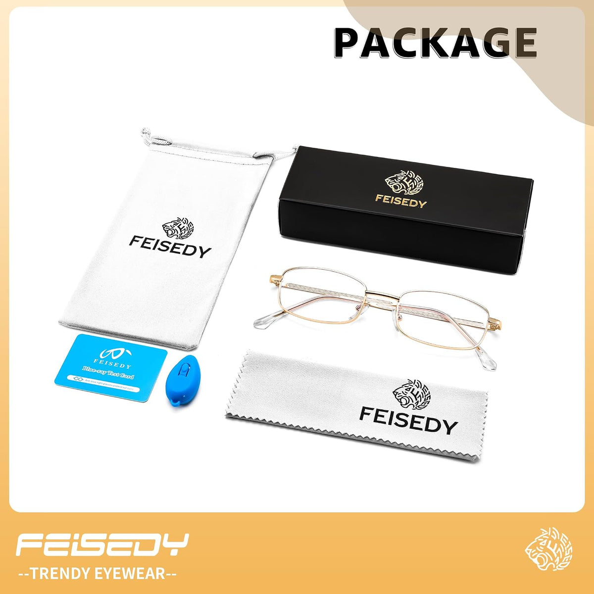 ÉÌƷͼƬ 7 | B0DQ3B3RQP | FEISEDY Vintage Blue Light Glasses for Women Metal Y2K Rectangle Glasses Gold Silver Fake Nerd Eyewear Frame B0271