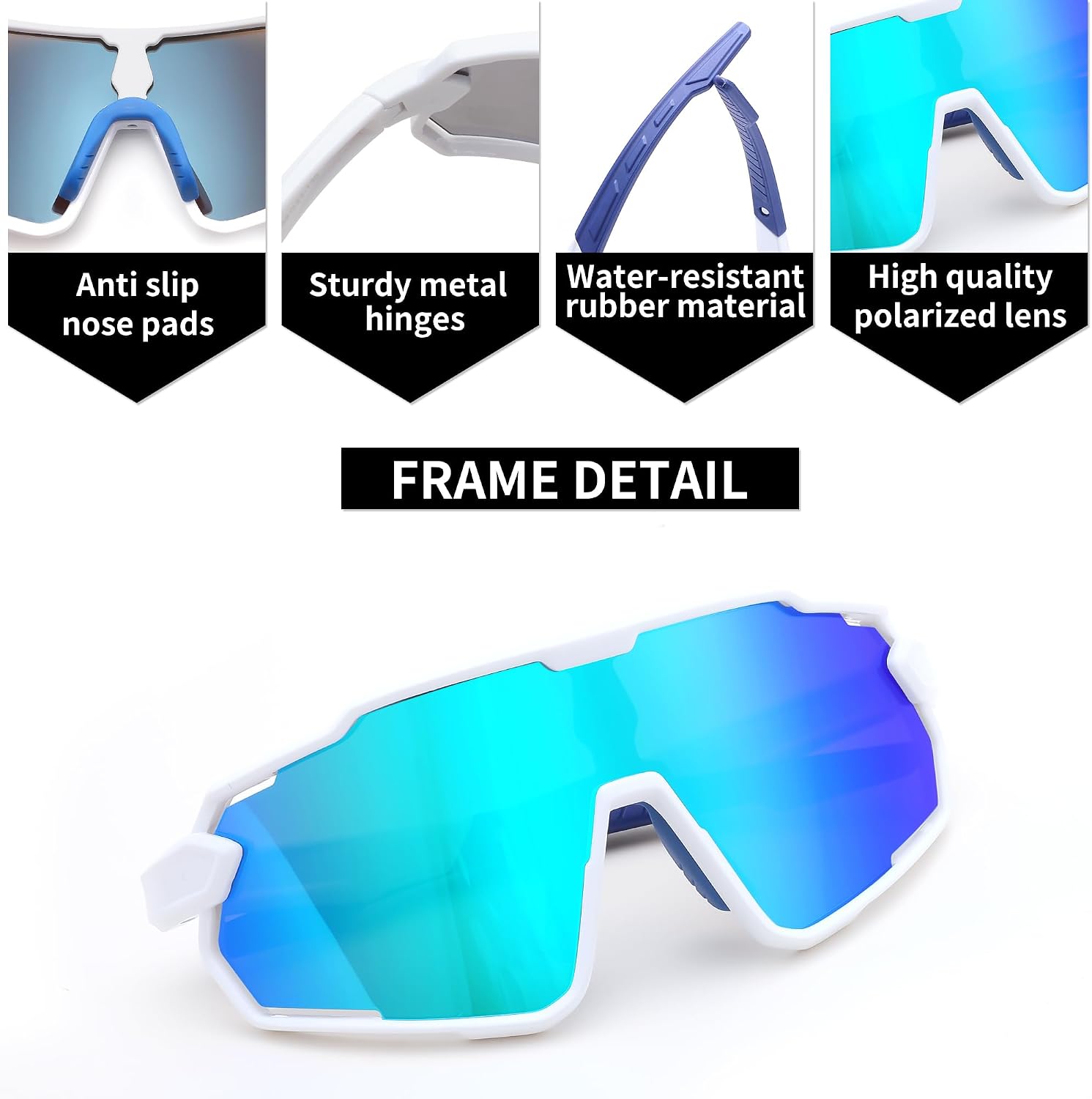 商品图片 5 | B0D6XZ67Q2 | FEISEDY Kids Teens Baseball Polarized Sunglasses Lightweight Frame UV400 Sports Cycling Shades for Boys Girls B0190