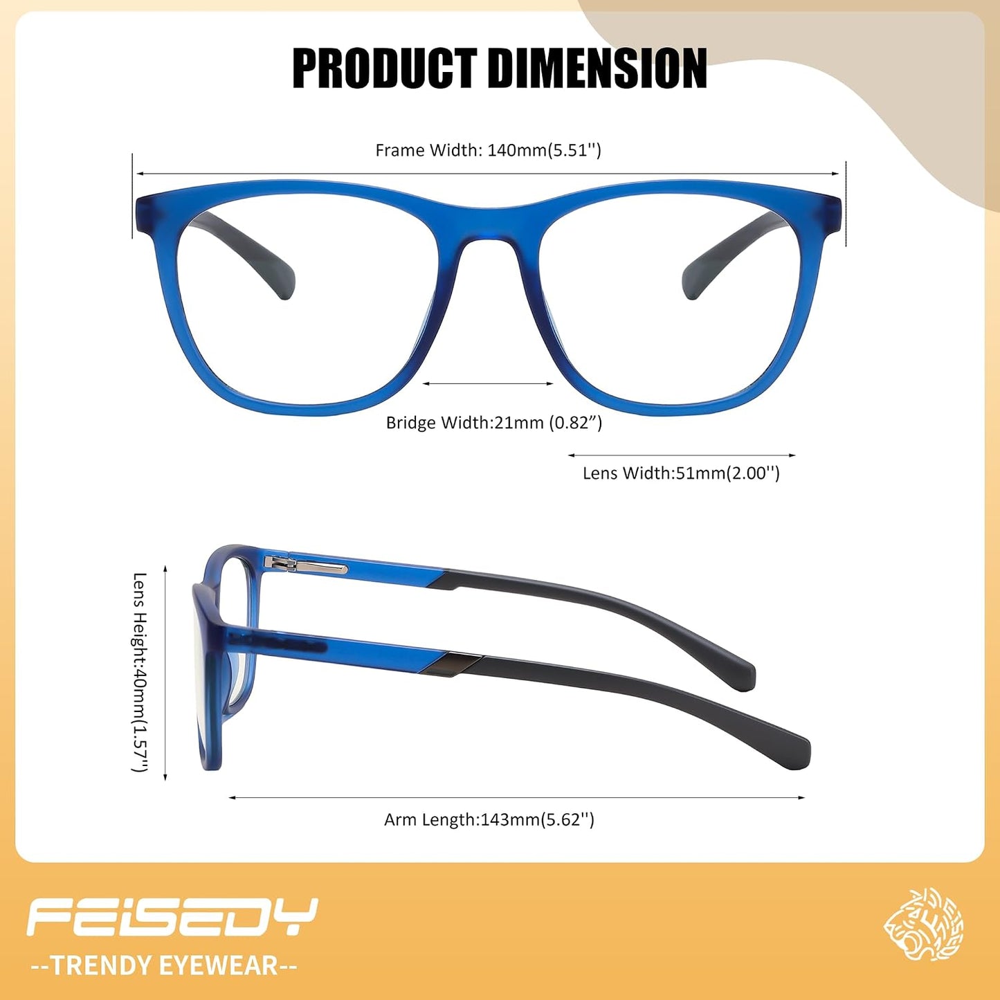 商品图片 14 | B0DGQ43JYV | FEISEDY TR90 Sports Lightweight Blue Light Glasses for Men B0232