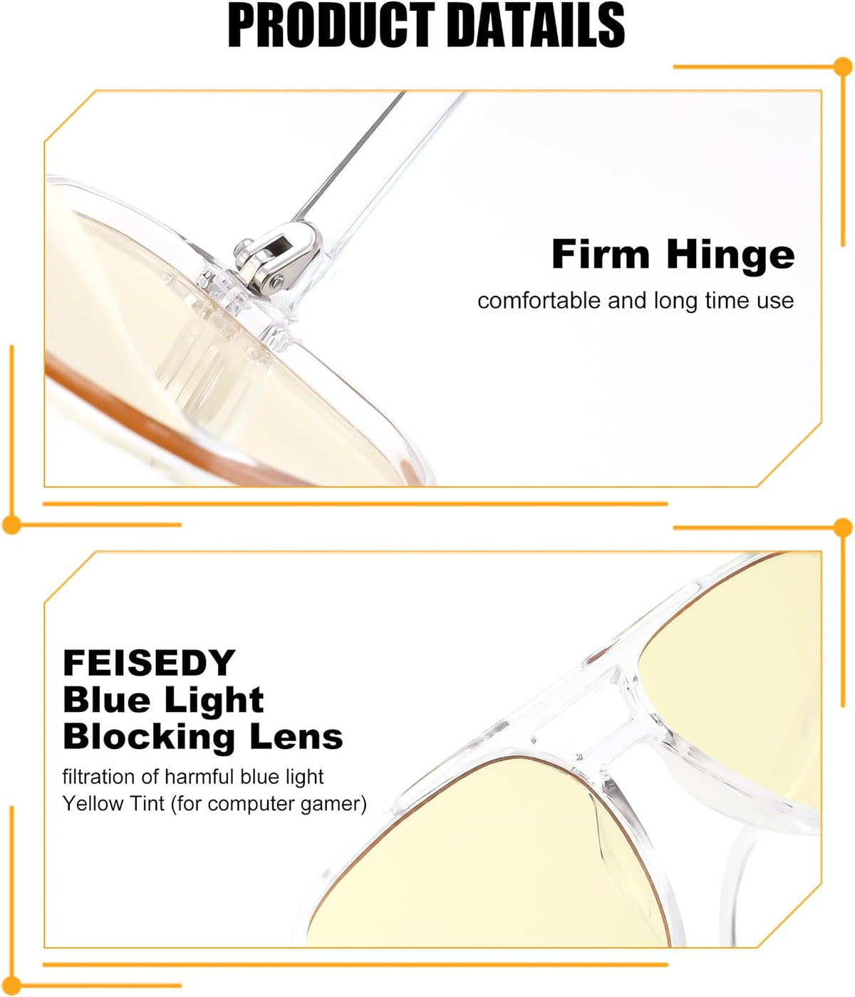 ÉÌƷͼƬ 62 | B0GCVQFPW9 | FEISEDY Blue Light Glasses for Computer Gaming Anti Eyestrain Glasses G2835