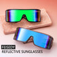 商品图片 13 | B0D3PKKSD9 | FEISEDY Trendy Futuristic Wrap Sunglasses Flat Top Mirrored One Piece Lens Reflective Sun Glasses for Women Men B0161