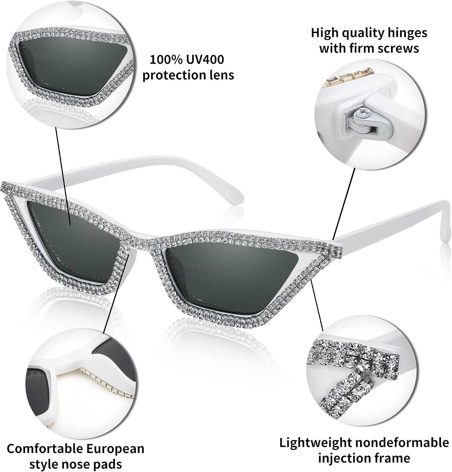 商品图片 85 | B079KYQYT3 | FEISEDY Small Cat Eye Sunglasses Vintage Square Shade Women Eyewear B2291