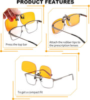 ÉÌƷͼƬ 4 | B0FZKQ9RL5 | FEISEDY Clip on Rimless One Piece Blue Light Glasses for Woman Men B0360
