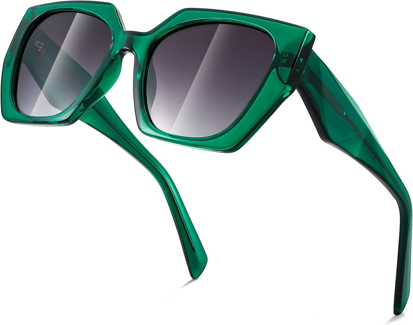 007 Transparent Green / 52 Millimeters | B0CNCS63TJ | FEISEDY Trendy Polarized Sunglasses, Oversized Irregular TR Frame for Women Men, Retro Shades UV400 B0016