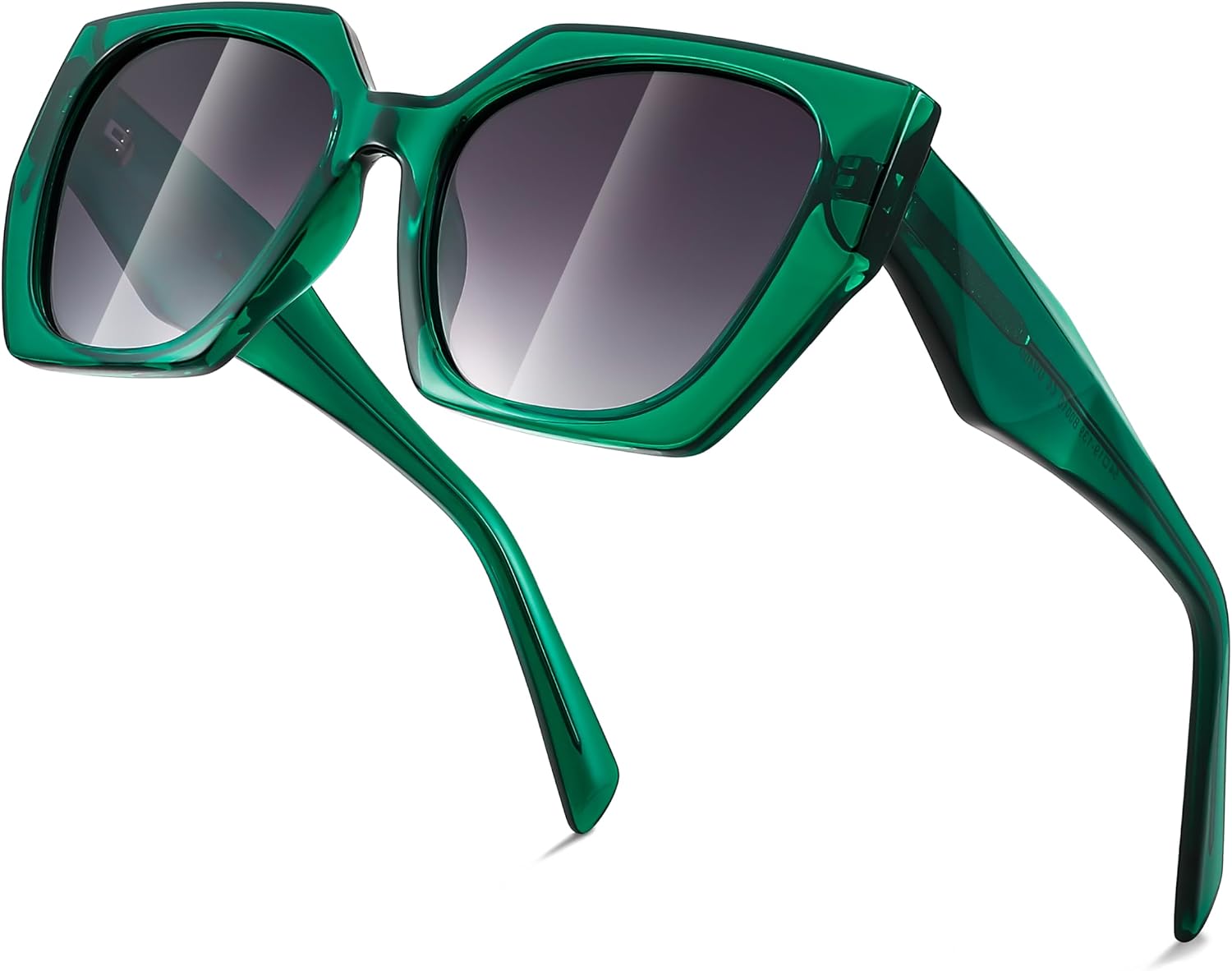 007 Transparent Green / 52 Millimeters | B0CNCS63TJ | FEISEDY Trendy Polarized Sunglasses, Oversized Irregular TR Frame for Women Men, Retro Shades UV400 B0016
