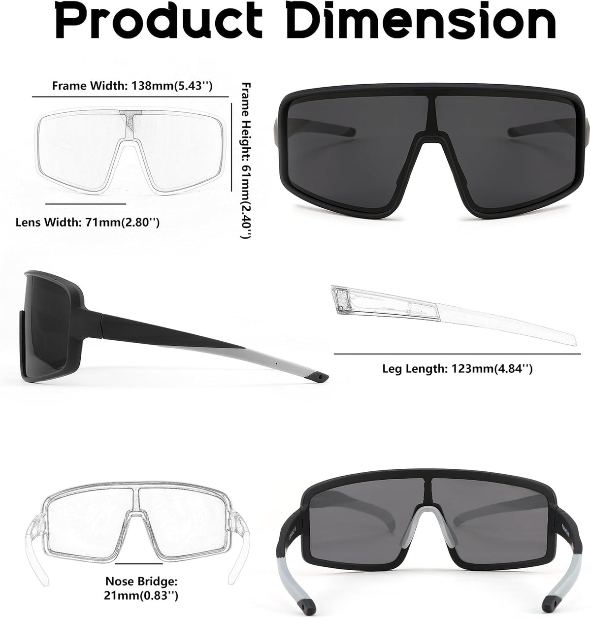 ÉÌƷͼƬ 13 | B0C785JPH3 | FEISEDY Sports Sunglasses, Polarized Oversized Shield for Women Men Youth, Baseball Cycling Running Outdoor Visor B2988