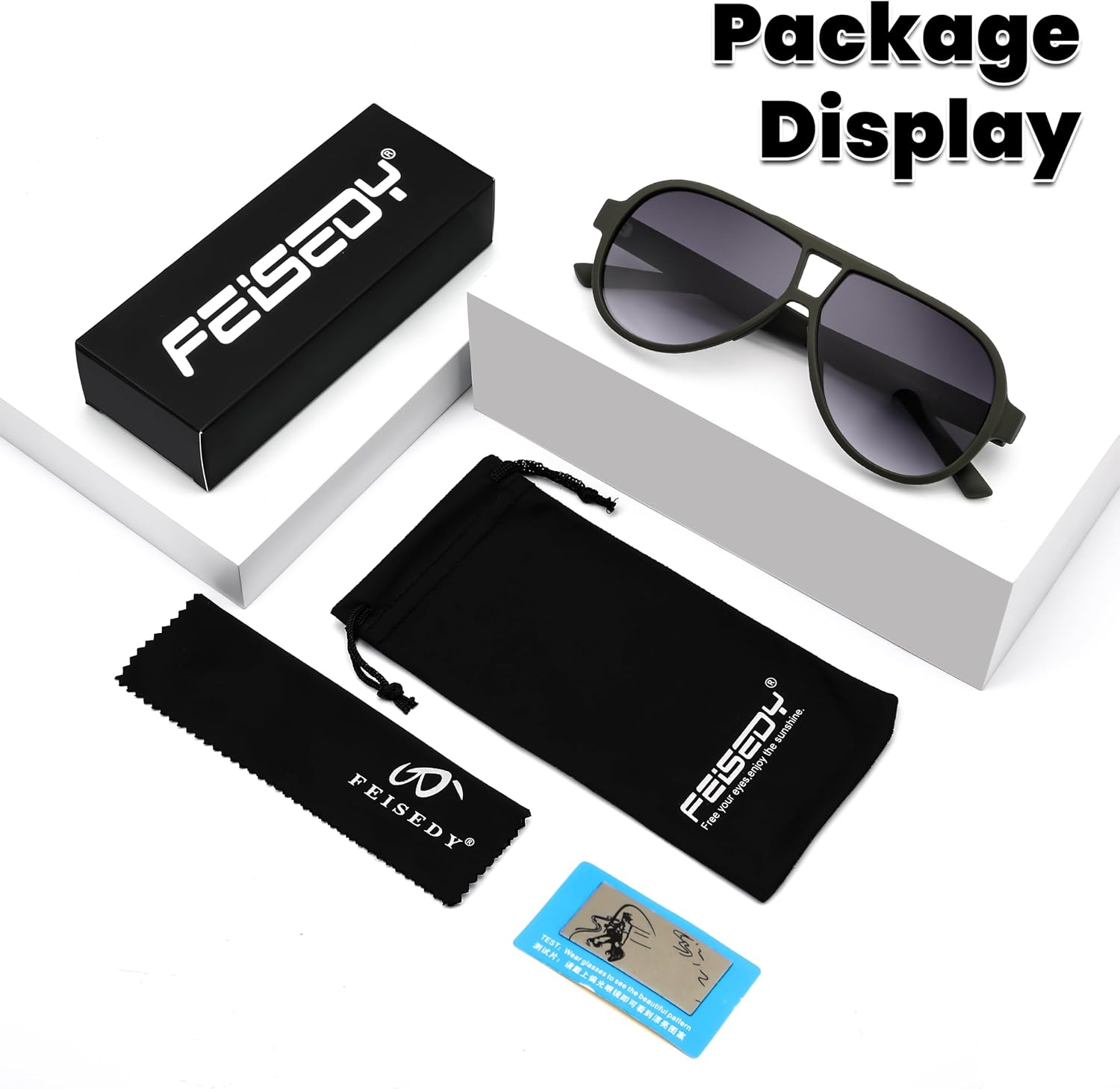 商品图片 13 | B0D425WLDN | FEISEDY Polarized Sunglasses, TAC HD Lens, TR-90 Frame Lightweight, Retro Sunglasses for Women Men UV400 Protection B0171