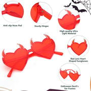ÉÌƷͼƬ 4 | B0CGZTNXKY | FEISEDY Sunglasses Women Men, Halloween Party Disco Trendy Love Sun Glasses, Rimless Heart Devil Ear Frame B0054