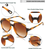 ÉÌƷͼƬ 24 | B0C27PGFFJ | FEISEDY Retro Aviator Sunglasses Women Men Classic Square Shades Trendy Sun Glasses UV400 Protection B2394