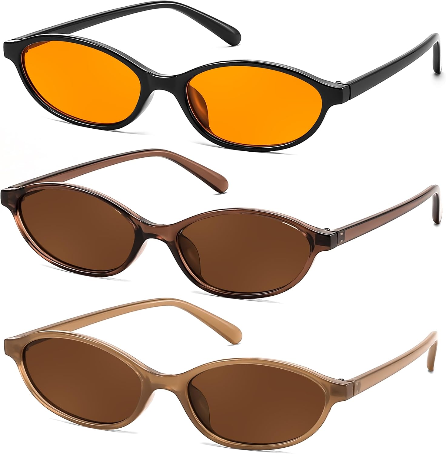 商品图片 49 | B0DMN6519L | FEISEDY Retro Oval Cat Eye Sunglasses for Women 90s Narrow Lightweight Shades Y2k Trendy Sunnies B0257
