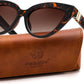 Tortoise Frame + Gradient Tea Lens / 51 Millimeters | B0GVF4J646 | FEISEDY Cat eye Sunglasses Polarized and Retro Stylish for Women Men B0428 | UV400 Protection, for Driving Fishing Beach Travel and Party, Metal Accents, Versatile Styling
