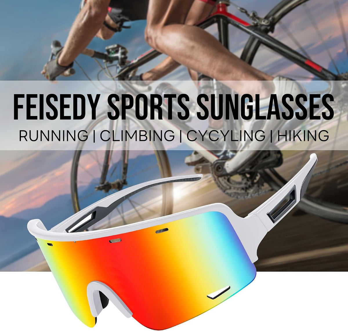 ÉÌƷͼƬ 7 | B0C6M24X4M | FEISEDY Sports Sunglasses Cycling Glasses Baseball Glasses for Youth Teens UV400 Protection B2974