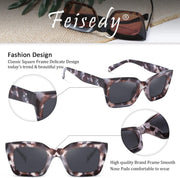 ÉÌƷͼƬ 85 | B07MNGNLNT | FEISEDY Classic Women Sunglasses Fashion Thick Square Sun Glasses B2471