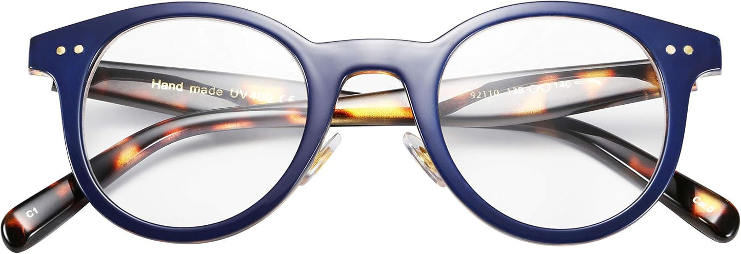 Blue / 2.0 x | B07P38HF4N | FEISEDY Reading Glasses Standard Fit Full Frame Readers Round Glasses for Men and Women B2478