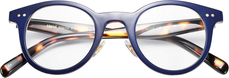 Blue / 2.0 x | B07P38HF4N | FEISEDY Reading Glasses Standard Fit Full Frame Readers Round Glasses for Men and Women B2478