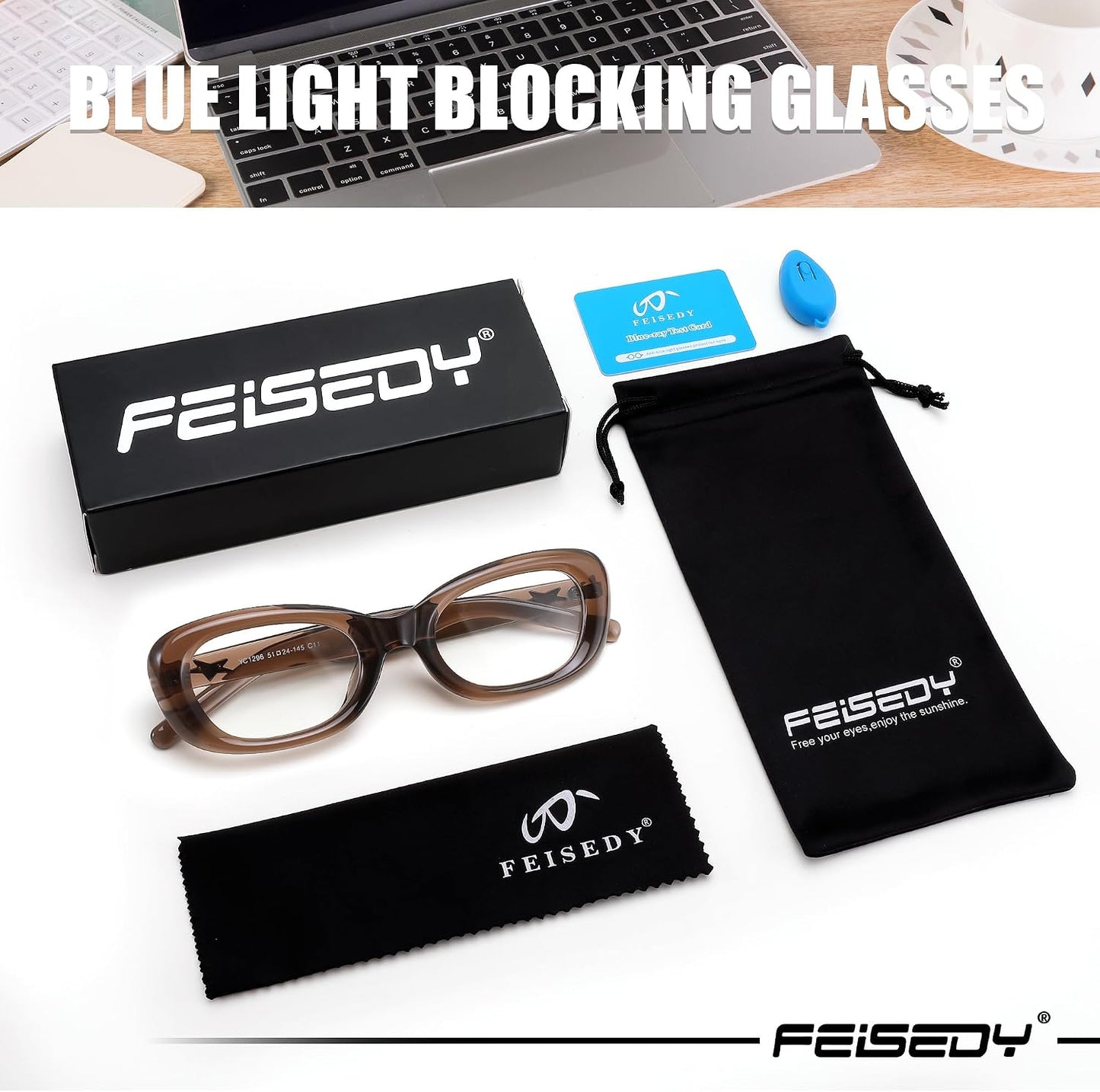 商品图片 8 | B0DD6M5F2B | FEISEDY Retro Oval Blue Light Blocking Glasses for Women Nerd Fake Glasses Y2k Small Eyewear Frame B0229