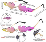 ÉÌƷͼƬ 30 | B09JK7M3SQ | FEISEDY Fire Flame Sunglasses for Women Mirror Rimless Fire Shaped Novelty Sunglasses B2839