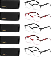 ÉÌƷͼƬ 16 | B0F7HQL9ND | FEISEDY 6/5 Pack Classic Reading Glasses Rectangular Readers B0297