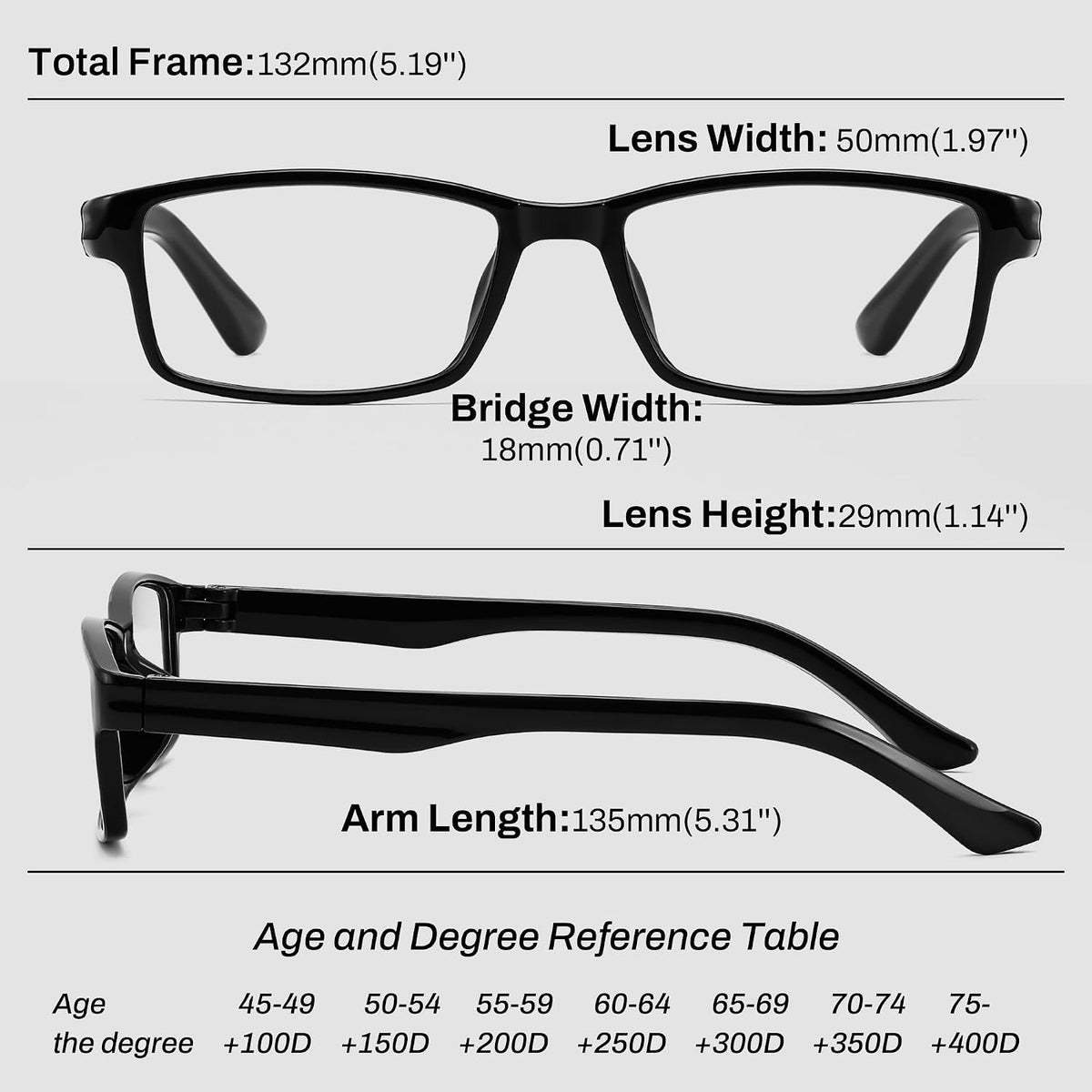 ÉÌƷͼƬ 6 | B0F7HQL9ND | FEISEDY 6/5 Pack Classic Reading Glasses Rectangular Readers B0297