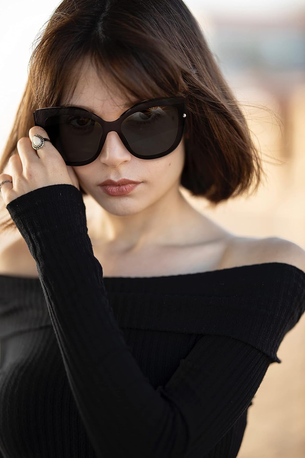 ÉÌƷͼƬ 9 | B09LTWN7GK | FEISEDY Cat Eye Sunglasses Polarized for Women Men£¬Rimless Mirrored Sunglasses, Oversized, Trendy Retro Sun Glasses B2796