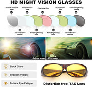 ÉÌƷͼƬ 4 | B0D9JP97HF | FEISEDY Night Driving Glasses,Men Women Fit Over Sunglasses, Anti Glare Polarized HD Night Vision Glasses Yellow Lens B0221
