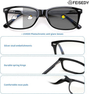 ÉÌƷͼƬ 12 | B0GKNCMTFX | FEISEDY Blue Light Blocking Photochromic Glasses UV400 Protection B1264