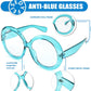 商品图片 11 | B0CQ26NQZS | FEISEDY Oversized Blue Light Blocking Glasses Women Men Retro Big Round Frame Eyewear Clear Lens Computer Glasses B2997