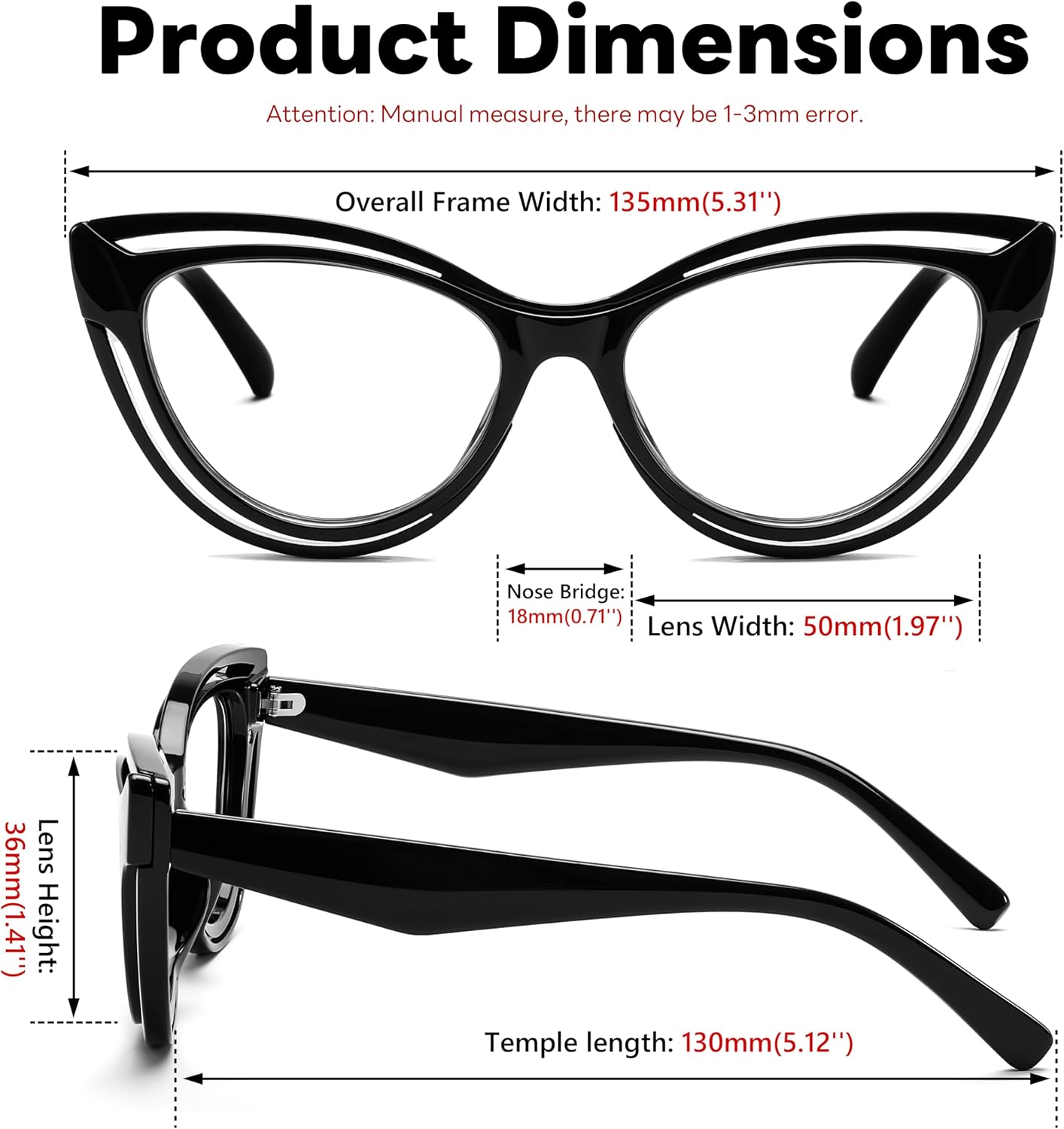 商品图片 7 | B0D56HXLGF | FEISEDY Blue Light Blocking Glasses Women Vintage Cat Eye Frame Anti Fatigue B0169