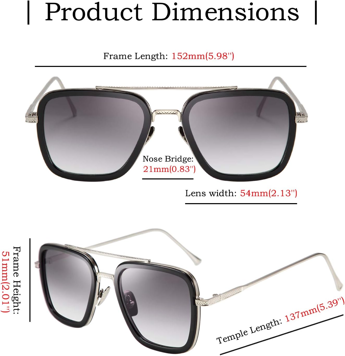 商品图片 11 | B07VFM34S4 | FEISEDY Retro Aviator 70s Pilot Sunglasses Men Trendy Women Square Sun Glasses Driving Outdoors B2510