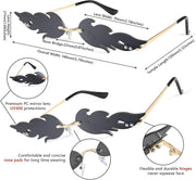 ÉÌƷͼƬ 37 | B09JK7M3SQ | FEISEDY Fire Flame Sunglasses for Women Mirror Rimless Fire Shaped Novelty Sunglasses B2839