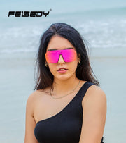 ÉÌƷͼƬ 25 | B0854JYPB2 | FEISEDY Classic Siamese One Piece Sunglasses Nice Rimless Stylish Retro Design for Women Men B2574
