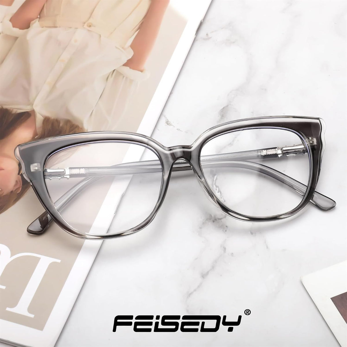 ÉÌƷͼƬ 19 | B0D5XLRPP2 | FEISEDY Cat Eye Blue Light Blocking Glasses for Women Anti Eyestrain & UV B0182