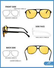 ÉÌƷͼƬ 126 | B0CB543WBD | FEISEDY Vintage Retro 70s Plastic Aviator Sunglasses Women Men Classic Large Squared Frame B2751