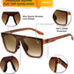 商品图片 4 | B0D9H98G6Y | FEISEDY Fashion Sunglasses Womens Men Flat Top Square Trendy Visor Shades UV400 B0211