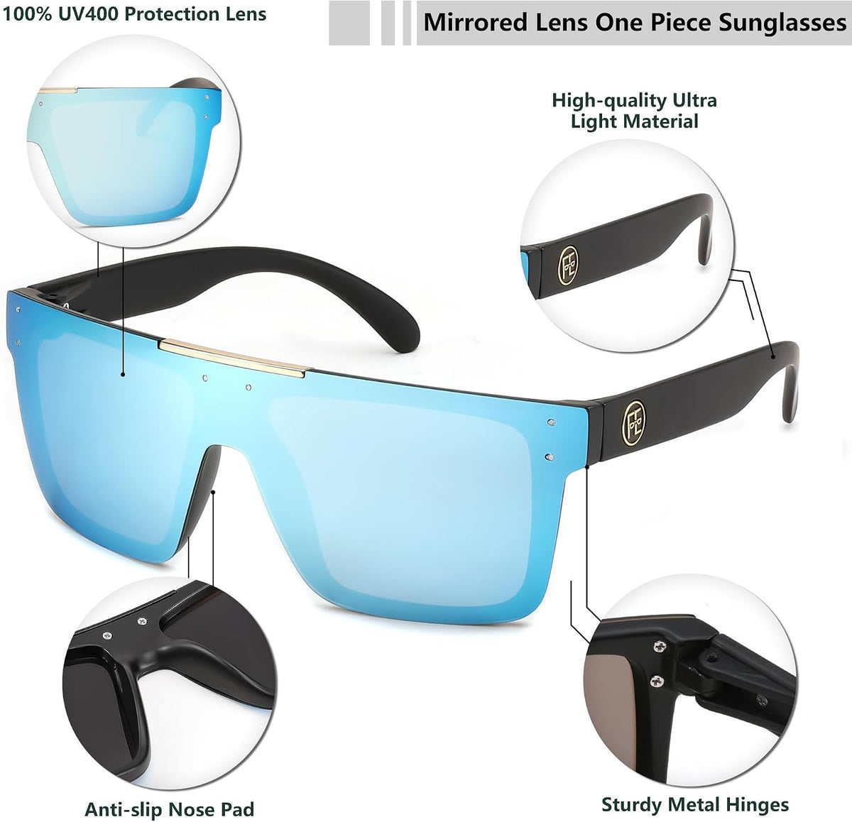 ÉÌƷͼƬ 65 | B0BZ4J86KV | FEISEDY Polarized Sunglasses for Men, Z87 Oversized Square Flat Top B2990