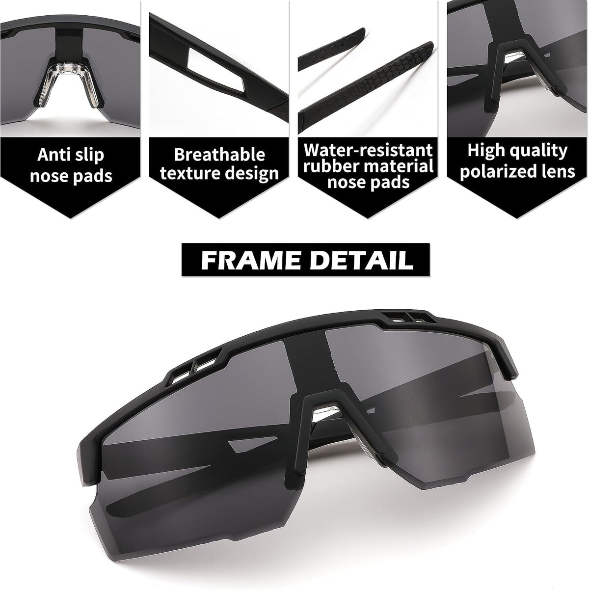 ÉÌƷͼƬ 4 | B0CBRSHNT3 | FEISEDY Sports Sunglasses for Men and Women, UV400 Protection Cycling Goggles Golf Baseball Driving Fishing B0022