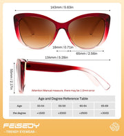 ÉÌƷͼƬ 13 | B0GSZX5N57 | FEISEDY Cat Eye Bifocal Sunglasses Reader for Women UV400 Protection B0352