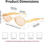 ÉÌƷͼƬ 12 | B0FH4FH8VH | FEISEDY Retro Oval Sunglasses Women Men - Gold Metal Chunky Frame, UV400 for Driving & Daily Wear B0312