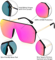 ÉÌƷͼƬ 27 | B0854JYPB2 | FEISEDY Classic Siamese One Piece Sunglasses Nice Rimless Stylish Retro Design for Women Men B2574