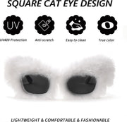 ÉÌƷͼƬ 134 | B09PN9V5N6 | FEISEDY Sunglasses Women Plush Fuzzy Soft Velvet Party Masquerade B2877