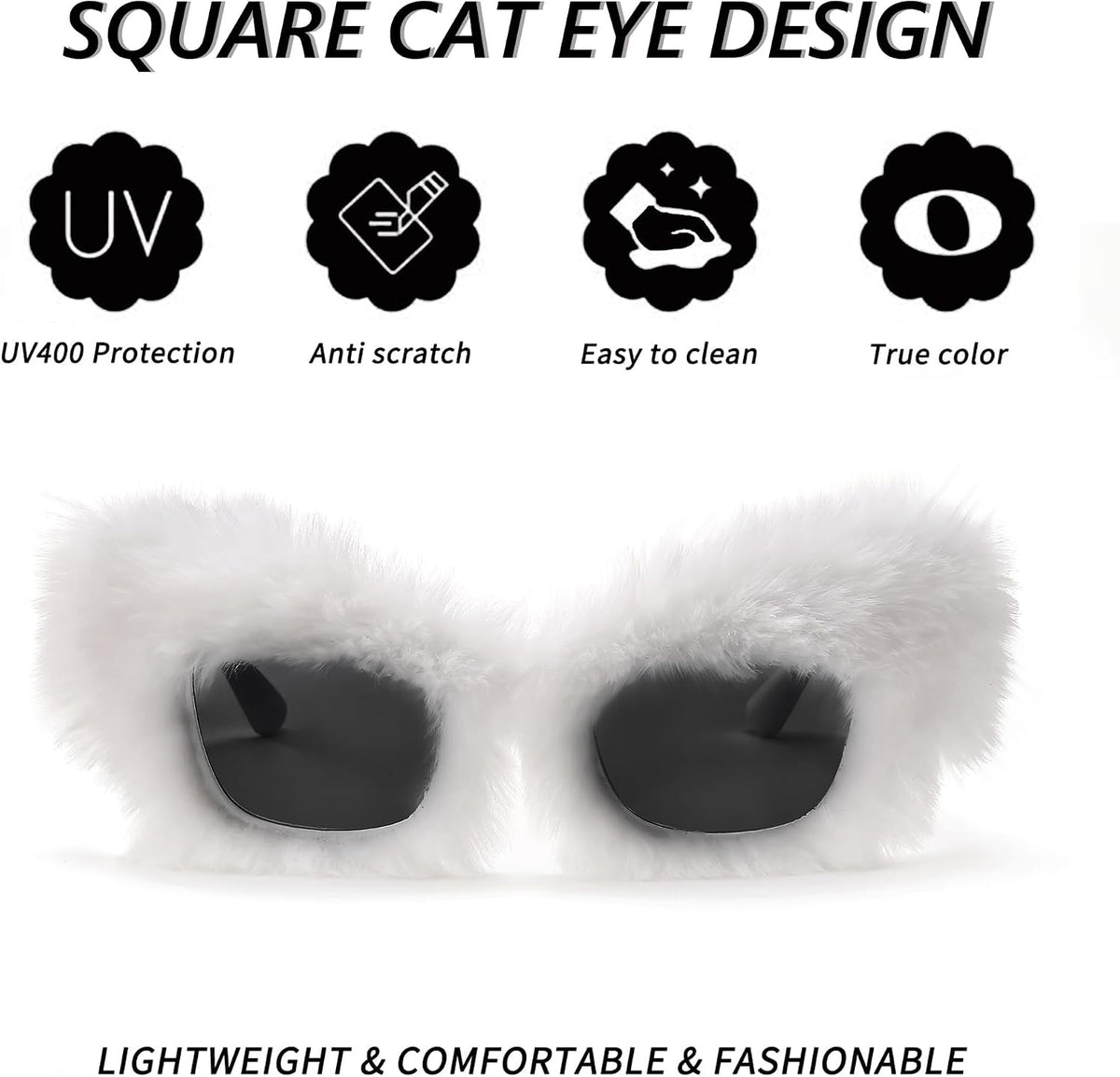 ÉÌƷͼƬ 134 | B09PN9V5N6 | FEISEDY Sunglasses Women Plush Fuzzy Soft Velvet Party Masquerade B2877