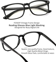 ÉÌƷͼƬ 4 | B07Z19XLDT | FEISEDY Vintage Reading Blue Light Blocking Glasses Women Men Reader Spring Hinge Glasses B2519
